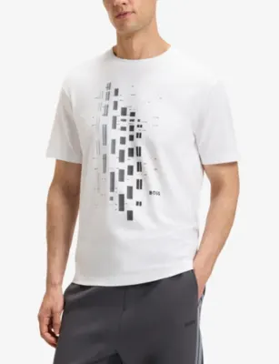 BOSS Graphic-Print Short-Sleeve Stretch-Cotton T-Shirt detail 3