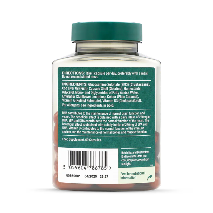 For Him Cod Liver Oil & Glucosamine 500mg 60 Capsules, additional product view 2