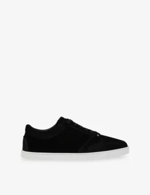 CHRISTIAN LOUBOUTIN Chambelisneak Flat Suede Trainers - EUR 41 / 7 UK MEN in BLACK – Mens | Trainers | Lace up trainers