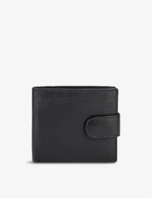 DENTS Beauley brand-embossed press stud grained leather billfold wallet