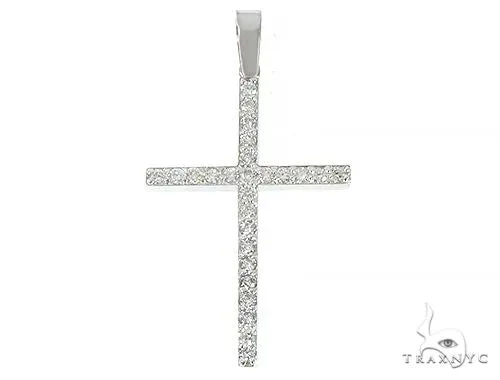 RINA - For Him FACTORY 14K White Gold Prong Diamond Cross Pendant 65448 in Rose Gold – Pendant