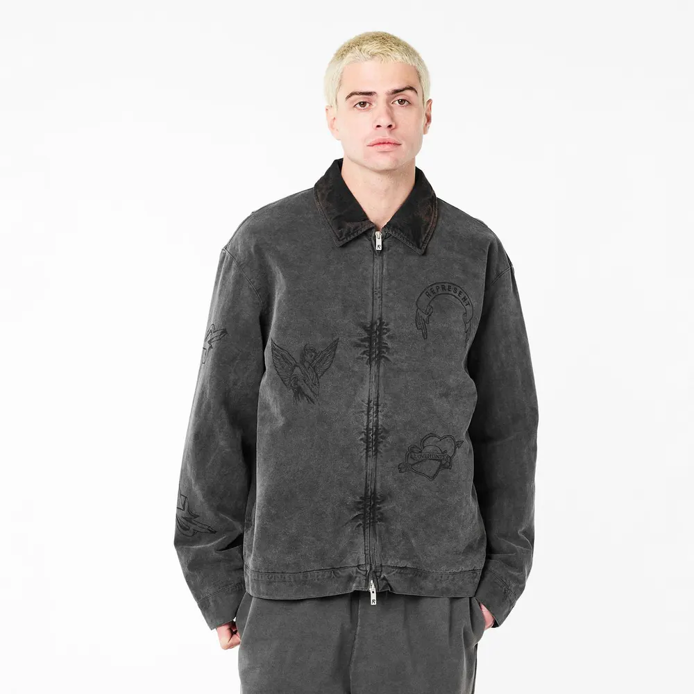Represent Mens Legacy Harrington Jacket detail 3