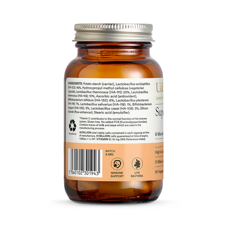 Udo's Choice Super 8 Immune - 8 Microbiotic Strains + Vit C - 90's, additional product view 3