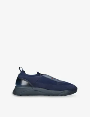 SANTONI Technical-Knit Low-Top Trainers - EUR 42 / 8 UK MEN in Navy – Mens | Trainers | Lace up trainers