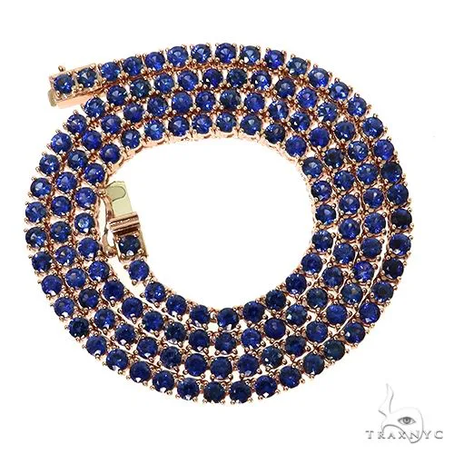 PIA - For Him GEMSTONES 20 Pointer Blue Sapphire Tennis Chain 67610 in Rose – Chain