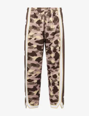 A BATHING APE Color Camo High Split Relaxed Mesh Woven Trousers