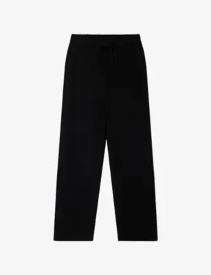 SANDRO Straight-Leg Elasticated-Waist Knitted Jogging Bottoms
