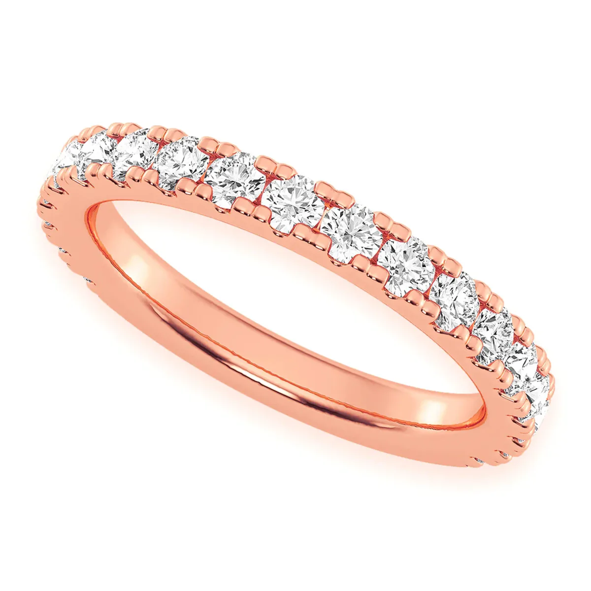 For Him Signature Single Row Band Ring in Rose Gold / Natural Diamond – Ring