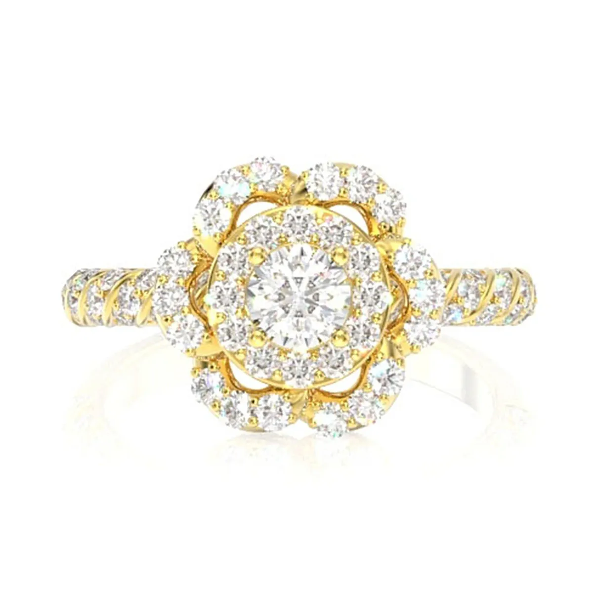 For Him Flower Halo Twist Diamond Ring in Rose Gold / VS / Lab Grown Diamond – Ring