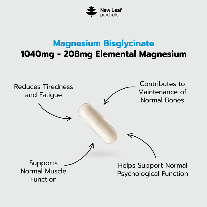 New Leaf Products Magnesium Glycinate 120 Capsules detail 2