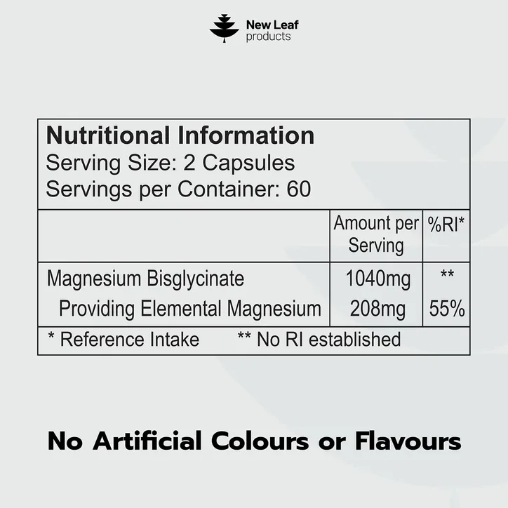 New Leaf Products Magnesium Glycinate 120 Capsules detail 3