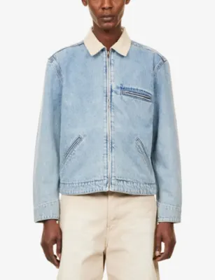 PAIGE Laughlin Zip-Up Denim Jacket in MOBY, additional product view 3