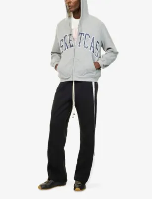 BASKETCASE Logo-Print Athletics Studded Full-Zip Jersey Hoody detail 2