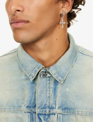 EMANUELE BICOCCHI Rose Cross Sterling-Silver Single Earring detail 2