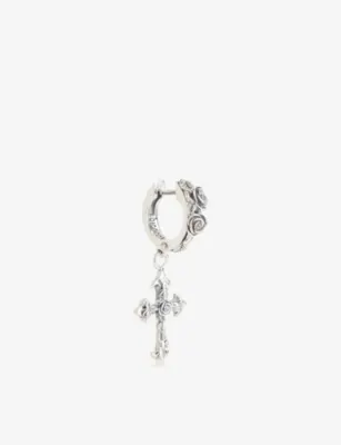 EMANUELE BICOCCHI Rose Cross Sterling-Silver Single Earring detail 3