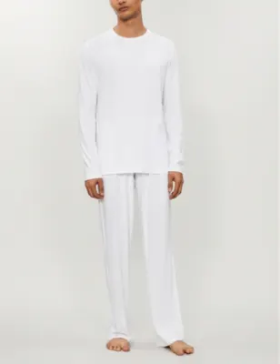 DEREK ROSE Basel long-sleeved stretch-modal T-shirt detail 3