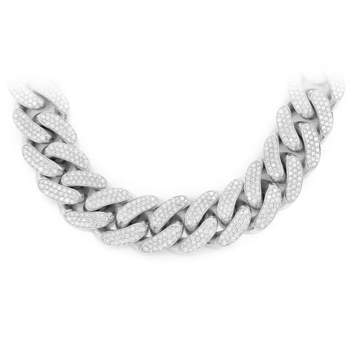 For Him Iced Miami Cuban Necklace in 20mm / 41.00ctw / White Gold / 24" – Necklace