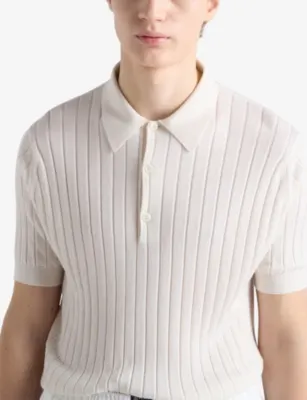 PRADA Regular-Fit Cashmere and Silk-Blend Polo Shirt detail 3
