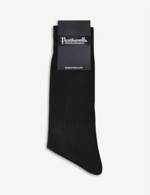 PANTHERELLA Short ribbed silk socks