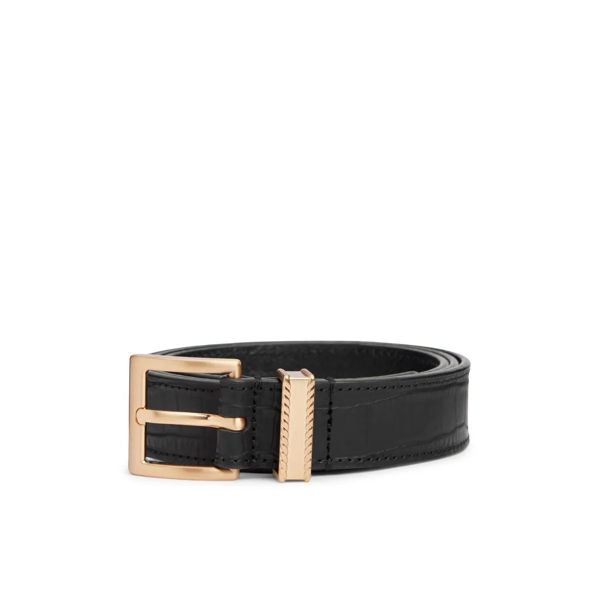 Tommy Hilfiger Soho Crocodile 3.0 Leather Belt in Black – Accessories