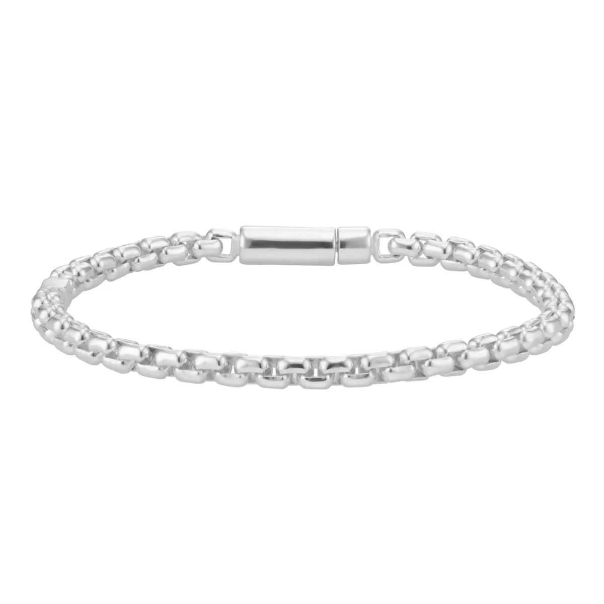 For Him Sterling Silver Mens Micro ID Chain Bracelet