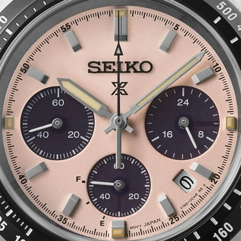 Seiko Prospex Speedtimer ‘Youngtimer’ 39mm Mens Watch Pink in Pink, additional product view 2