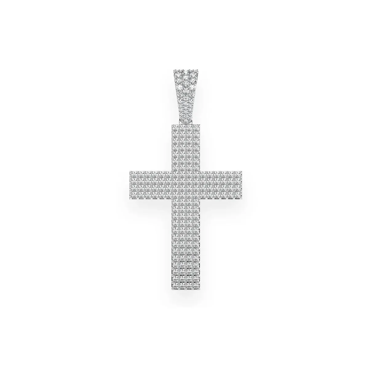 For Him Pavé Cross Pendant in White Gold / Natural Diamond – Pendant