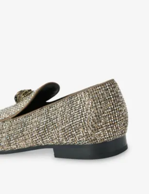 KURT GEIGER LONDON Hugh Herringbone Woven Loafers - EUR 46 / 12 UK MEN in GOLD, additional product view 3