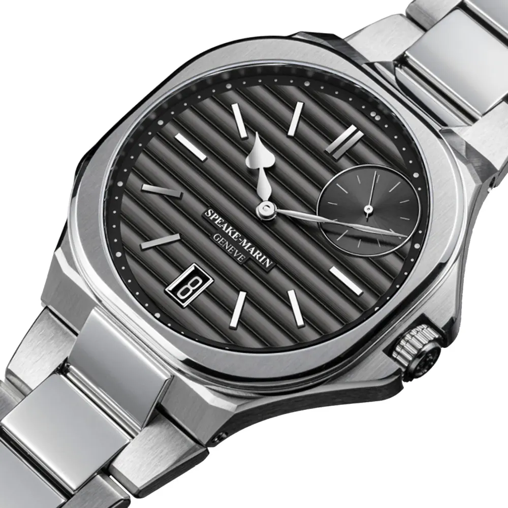 Speake-Marin Ripples Date 40mm Mens Watch Grey in Black, additional product view 3