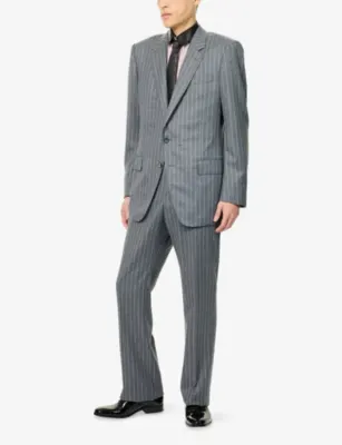 TOM FORD Pinstripe Single-Breasted Suit Wool Blazer detail 2
