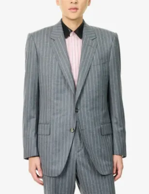 TOM FORD Pinstripe Single-Breasted Suit Wool Blazer detail 3