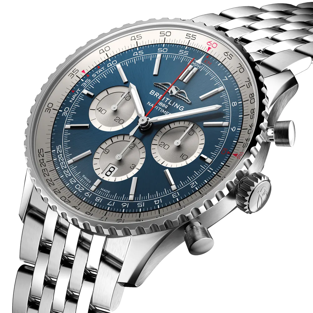 Breitling Navitimer B01 Chronograph 46 Stainless Steel Watch in Blue, additional product view 2