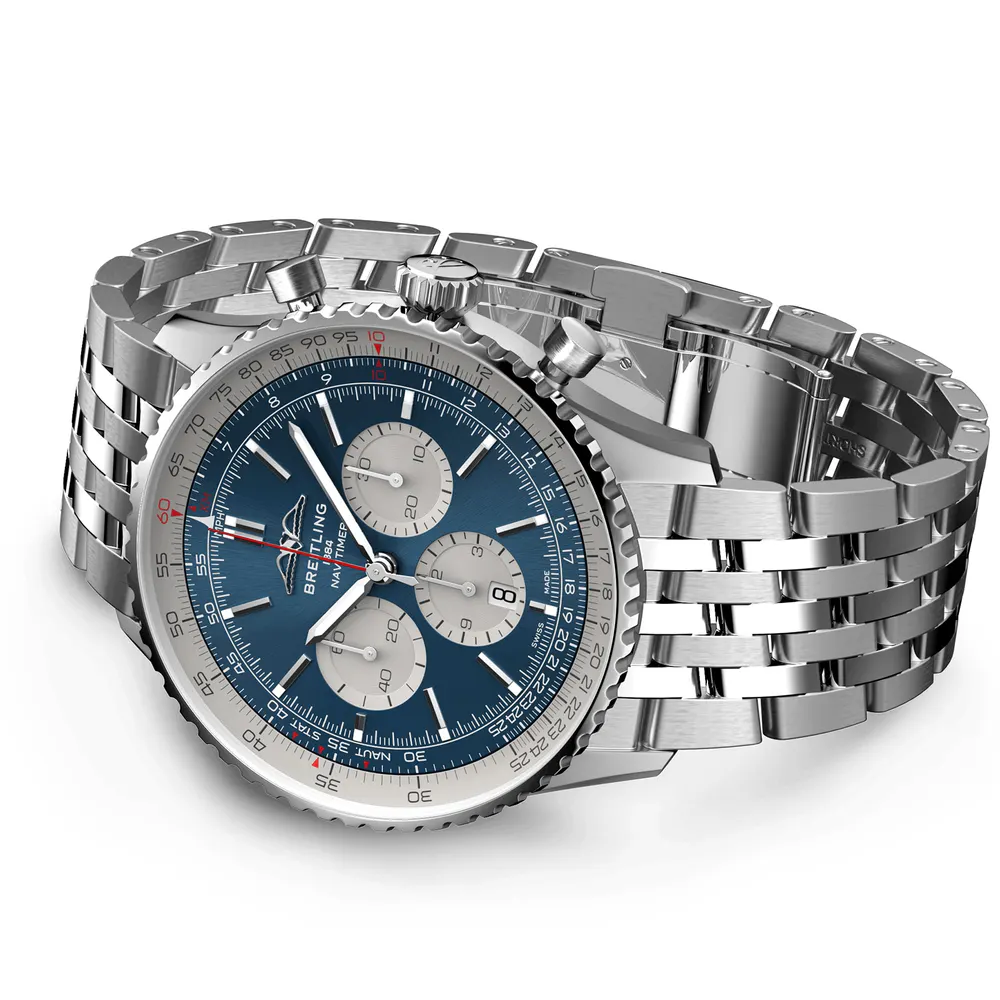 Breitling Navitimer B01 Chronograph 46 Stainless Steel Watch in Blue, additional product view 3