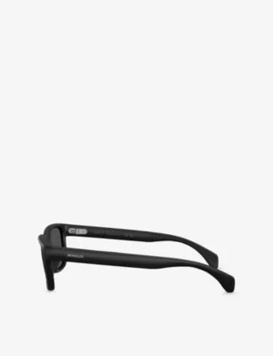 MONCLER ME8002 Slicka Pillow-Frame Injected Sunglasses in BLACK, additional product view 3