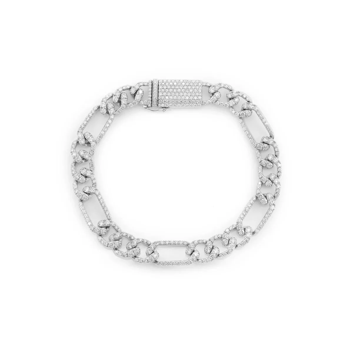 For Him Figaro Diamond Link Bracelet