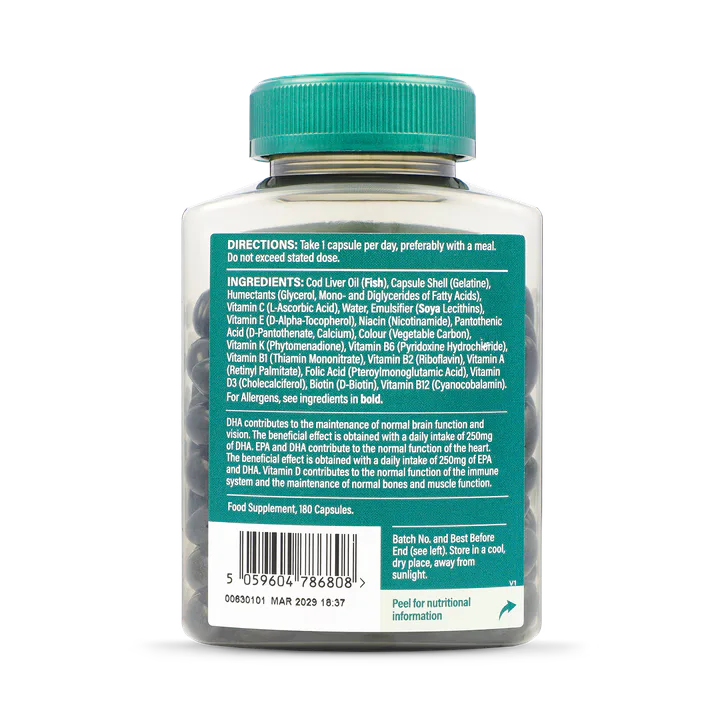 For Him Cod Liver Oil & Multivitamins 500mg 180 Capsules, additional product view 2
