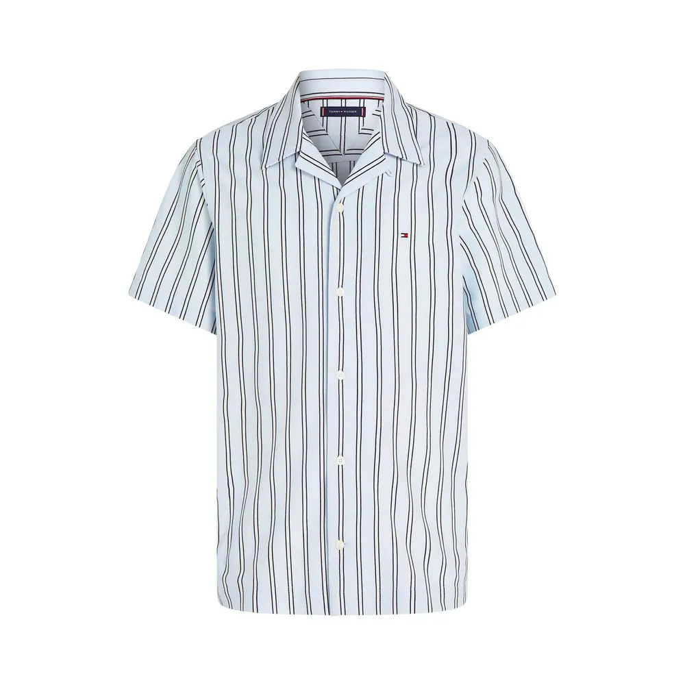 Tommy Hilfiger Men's Knitted Stripe Short Sleeve Shirt