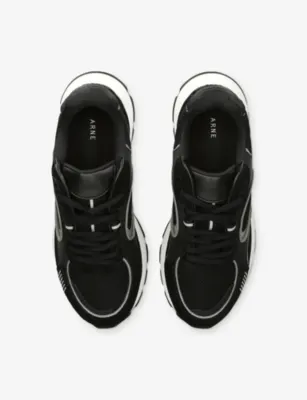 ARNE Circuit Mesh And Leather Trainers - EUR 41 / 7 UK MEN in BLK/WHITE, additional product view 2