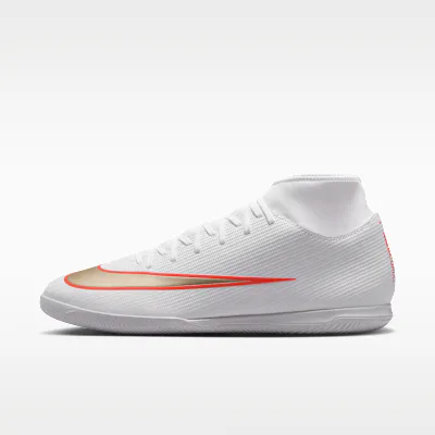 Nike Mercurial Superfly 11 Club Indoor/Court High-Top Football Shoes - White/Bright Crimson/Blur