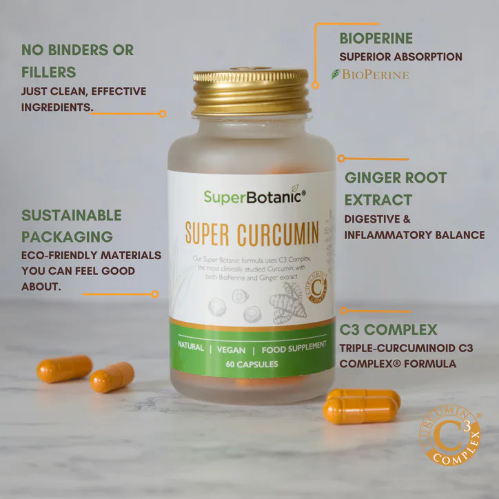 SUPER BOTANIC Super Curcumin 60 Capsules, additional product view 3