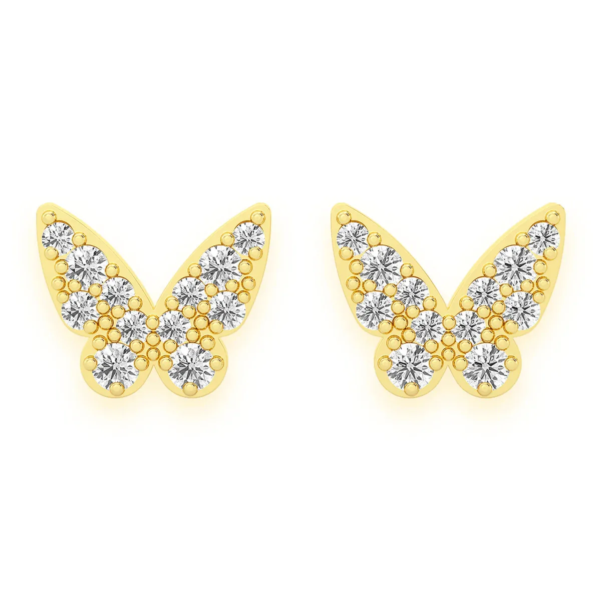 For Him Butterfly Diamond Studs in Yellow Gold / Natural Diamond – Earring