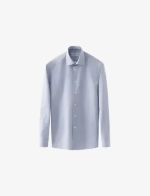 ETON Business Fine Striped Slim-Fit Signature Cotton-Twill Shirt - LIGHT BLUE - 15.75 detail 2