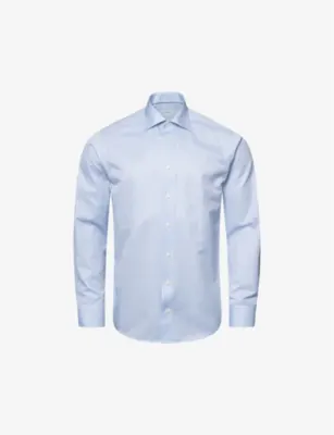 ETON Business Fine Striped Slim-Fit Signature Cotton-Twill Shirt - LIGHT BLUE - 15.75