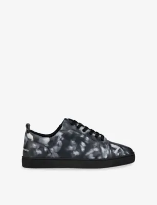 CHRISTIAN LOUBOUTIN Louis JR Canopy Leather Trainers - EUR 41.5 / 7.5 UK MEN in BLACK WHITE – Mens | Trainers | Lace up trainers