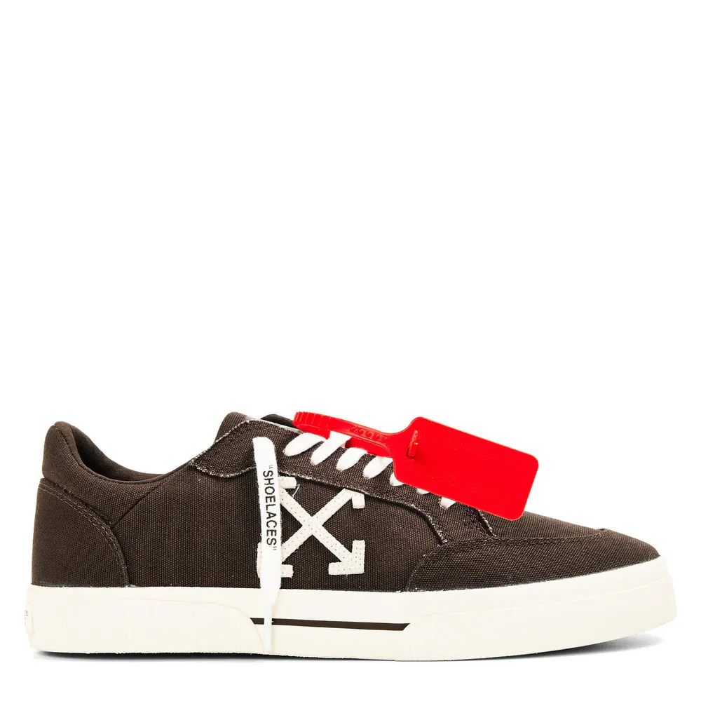 Off White Men's Canvas Trainers in Brown/White – Footwear