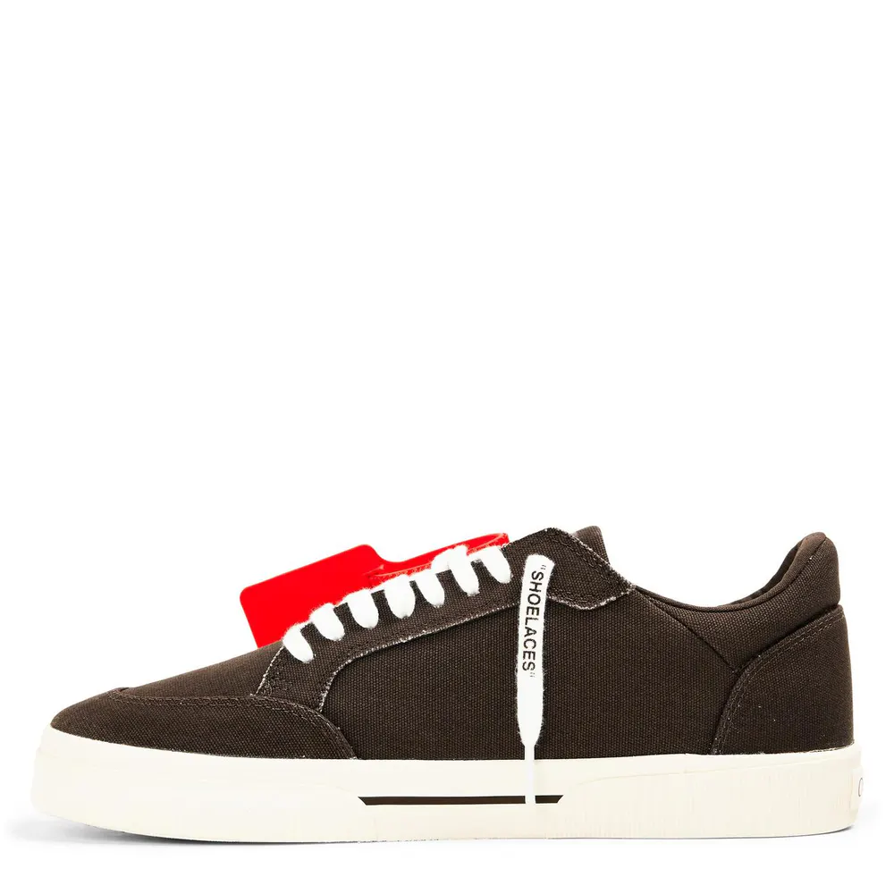 Off White Men's Canvas Trainers in Brown/White, additional product view 2