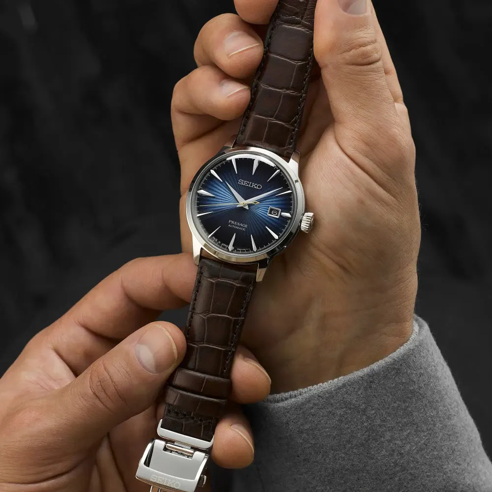 Seiko Presage Presage Cocktail Time 'Midnight Blue Moon' 39.52mm in Blue, additional product view 3
