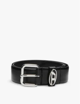 DIESEL B-1DR oval logo-buckle leather belt - 36