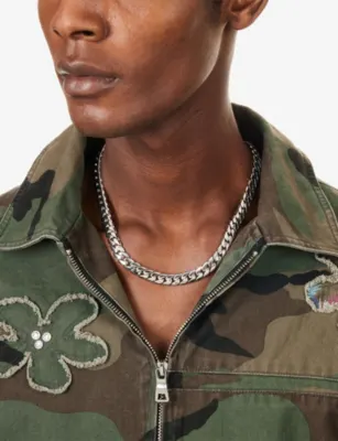 DARKAI Cuban 18ct White-Gold And Stainless-Steel Necklace in WHITE, additional product view 2