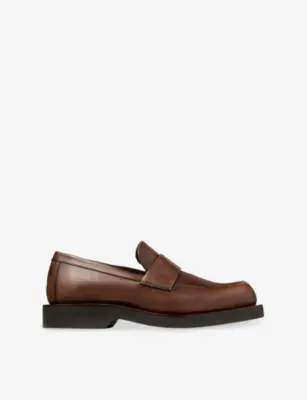 JIMMY CHOO Buff Burnished Leather Loafers - EUR 46 / 12 UK MEN in MOCHA – Mens | Loafers